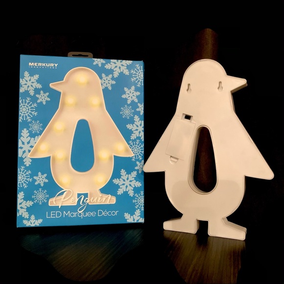 White Penguin Marquee Decor Night Light - 10.5” 🖤 - Picture 4 of 5
